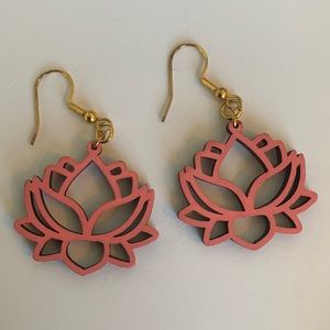 Water Lily Wooden earrings